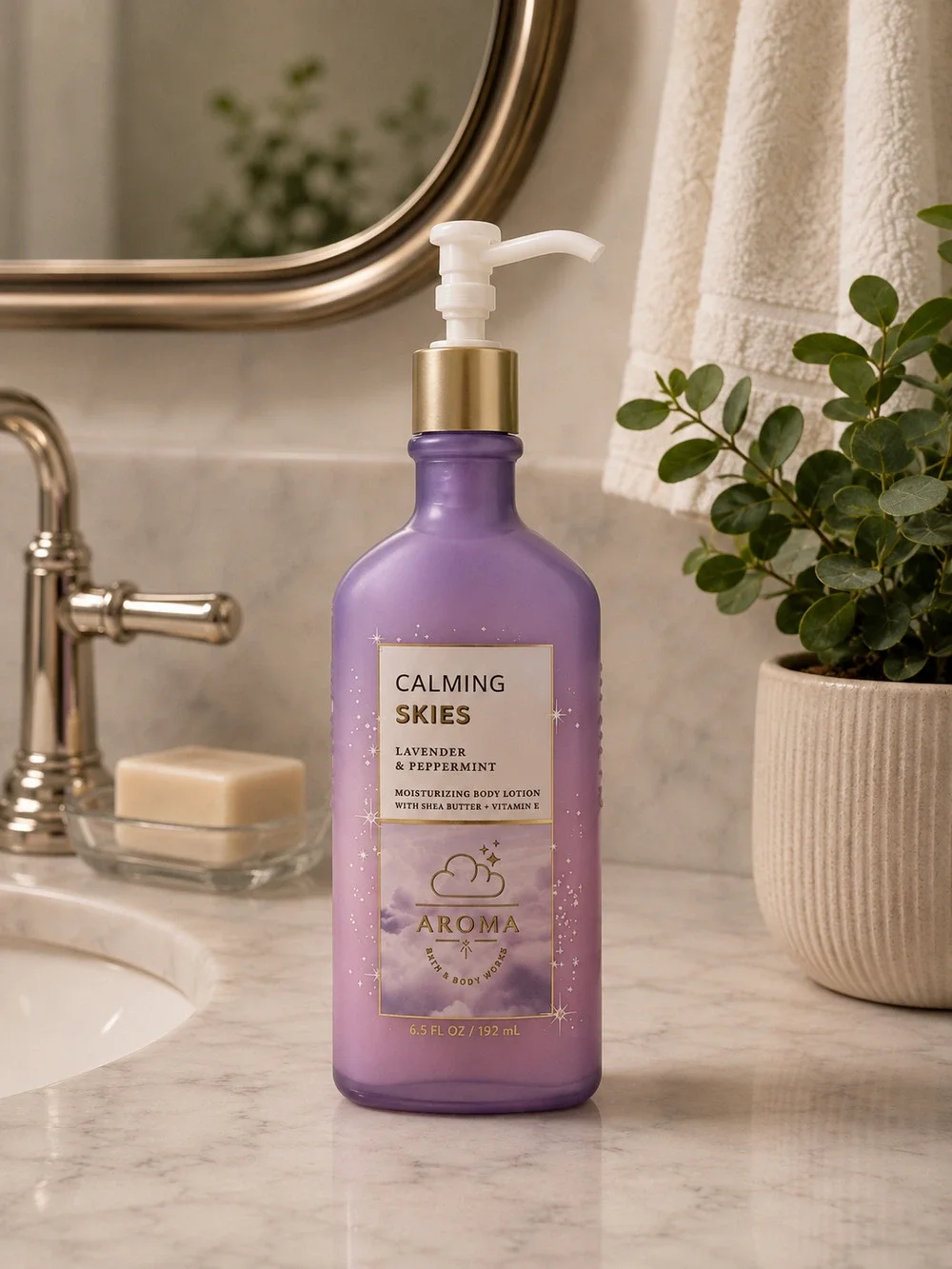 NEW! Bath & Body Works Aromatherapy Calming Skies Body Care Cream Lotion
